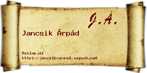 Jancsik Árpád névjegykártya
