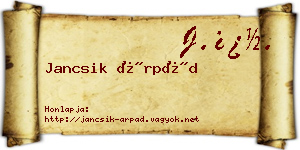 Jancsik Árpád névjegykártya