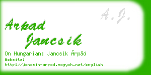 arpad jancsik business card