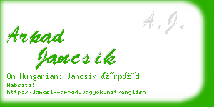 arpad jancsik business card